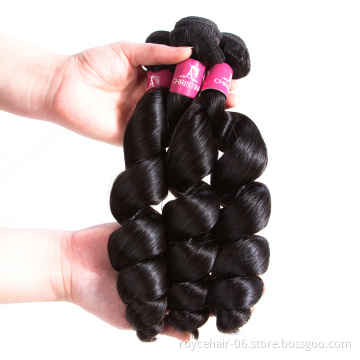 8a 9a 10a 100% Raw Unprocessed Virgin Peruvian Bulk Hair Loose Wave Bundles With Lace Closure
